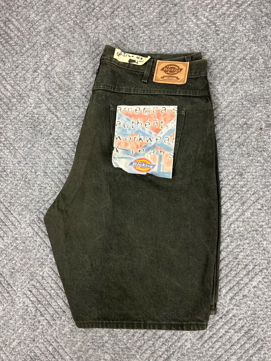 Vintage Dickies Denim Work Shorts Mens 40 Green 10 Inseam Casual Outdoor NOS