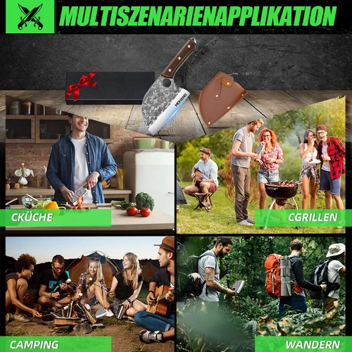 Edelstahl Kochmesser Metzger Küchenmesser Restaurant Scharfe Messer Axt - Bild 10 von 12