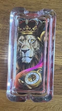 Novelty Rectangle Lion Cigarette & Cigar Ashtray Lights Up King of the Jungle