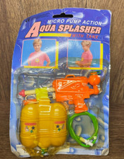 NEW Vintage Micro Pump Action Aqua Splasher with Tank Water Gun Plastic Wear 