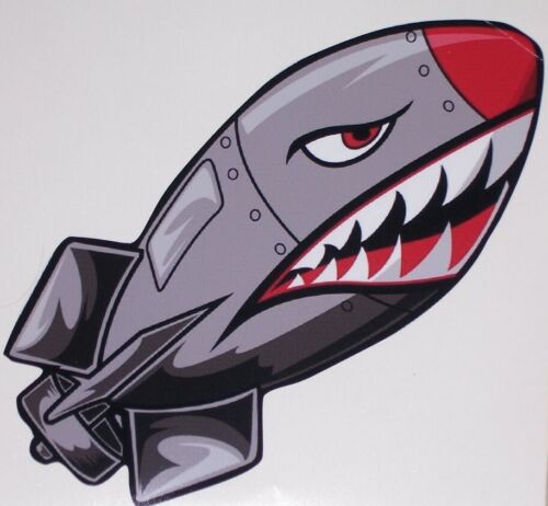 WWII Shark Mouth Bomb Decal / Sticker Fit Yeti Cup Window Helmet  - Picture 1 of 2