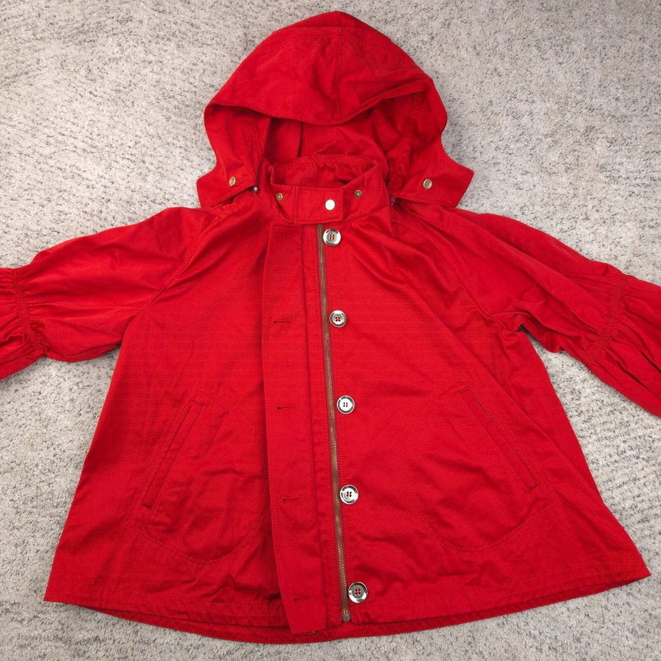 Jaqueta Allegri Milano feminina XL corta-vento capa de chuva vermelha removível em excelente estado usado - Imagem 4 de 4
