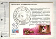 1905++FEUILLET CEF  1er JOUR     CENTENAIRE DE L' INVENTION DU TELEPHONE