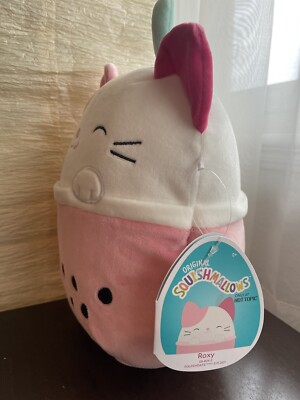 Squishmallow Roxy the Boba Cat 8” Plush KellyToy HTF Exclusive