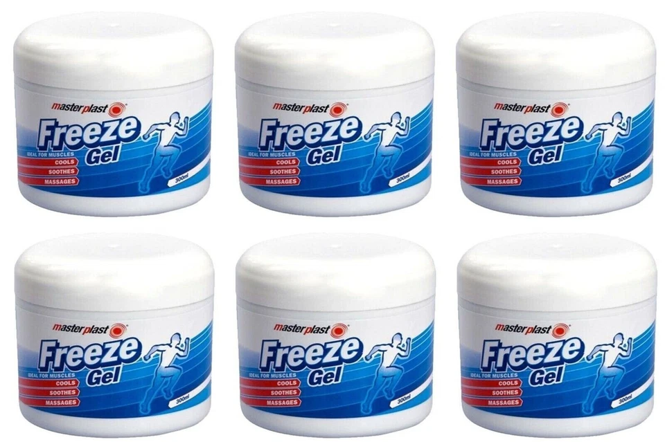 Masterplast Freeze Gel Soothes Cools Massages Aching Muscles Relief 200ML X 6
