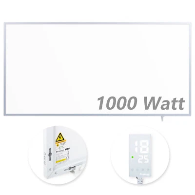 Protron Infrarotheizung Alu Heizpaneel Wandheizung mit Smart Thermostat - 1000W