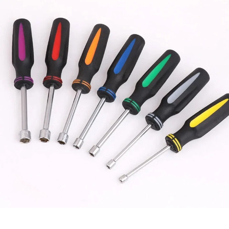 SET CACCIAVITI A BUSSOLA 7PEZZI GIRAVITI PER DADI ESAGONALI VARIE MISURE 5-13MM - Immagine 3 di 4