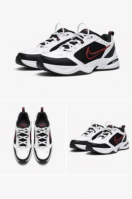 Nike Air Monarch IV White Black Red Men's Athletic Sneaker size 9.5 bo box 