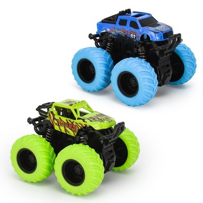 2 Stück Spielzeugautos, Monster Truck für Kinder ab 310 Jahre, Große Gummiräd...
