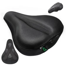 Zacro Bike Seat Cushion - Gel Padded Bike Seat Cover for Men Women Black Large