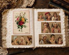 Antique Victorian Scrapbook Trade Cards Die C...