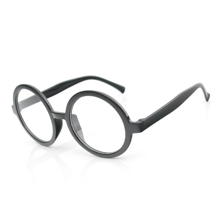 Decorative round-frame glasses with empty frames