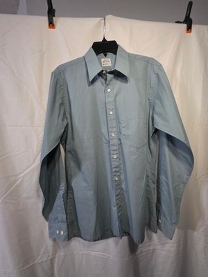 John Henry Men's Dress Shirt Athletic Fit 15 1/2 34/35 Light Blue Long Sleeve