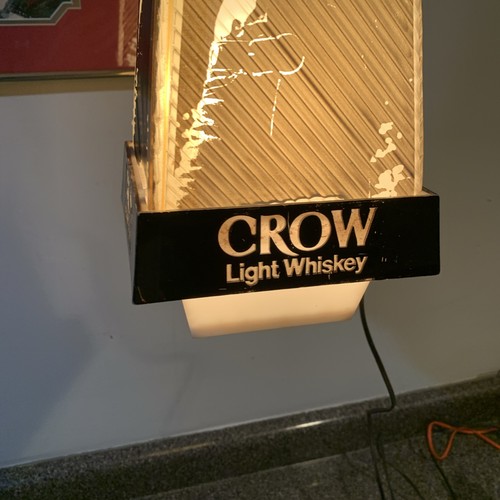 Old Crow Whiskey 4 Sided Hanging Light Vintage RARE Bar Works Mancave EUC - Picture 2 of 14