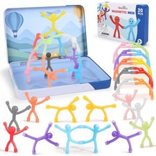 20Pcs Magnetic Travel Toys, Magnets Men for Kids with Metal Box, Airplane Car...