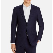 Theory Chambers Stretched Wool Grid Windowpane Check 2 Button Blazer 42R
