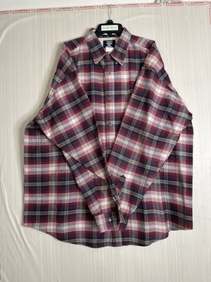 Wrangler Twenty X Men's Western Plaid Button Down Long Sleeve Shirt Sz 17.5 Red