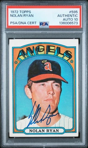 1972 Topps Nolan Ryan Signed Baseball Card #595 PSA/DNA Certified 10 Auto HOF