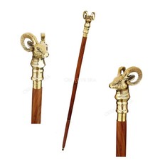 Brass Designer Victorian Handle Head Wooden Walking Stick NUDE LADY Cane GiftAnt
