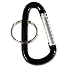 Advantus 75555 Aluminum Carabiner Key Chains - Black/Silver (10/PK) New