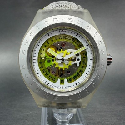 Swatch Irony Diaphane Automatic Citrime Watch Men 42mm Skeleton 