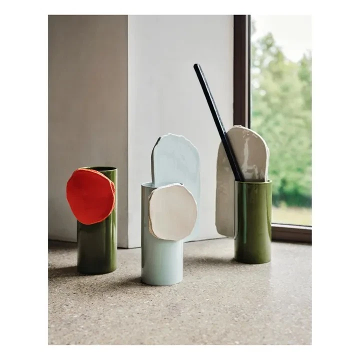 Jarrón disco cerámica Vitra verde Ronan & Erwan Bouroullec 2020 agotado - nuevo Foto 3 de 4