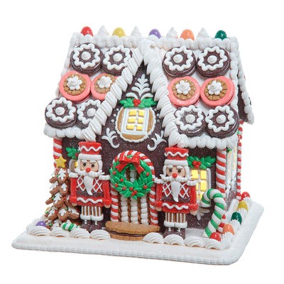 Kurt Adler Battery Operated LED Nutcracker Gingerbread Cookie House GBJ0058