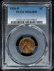 1920-D 1C Lincoln Wheat Cent PCGS MS 64 RB