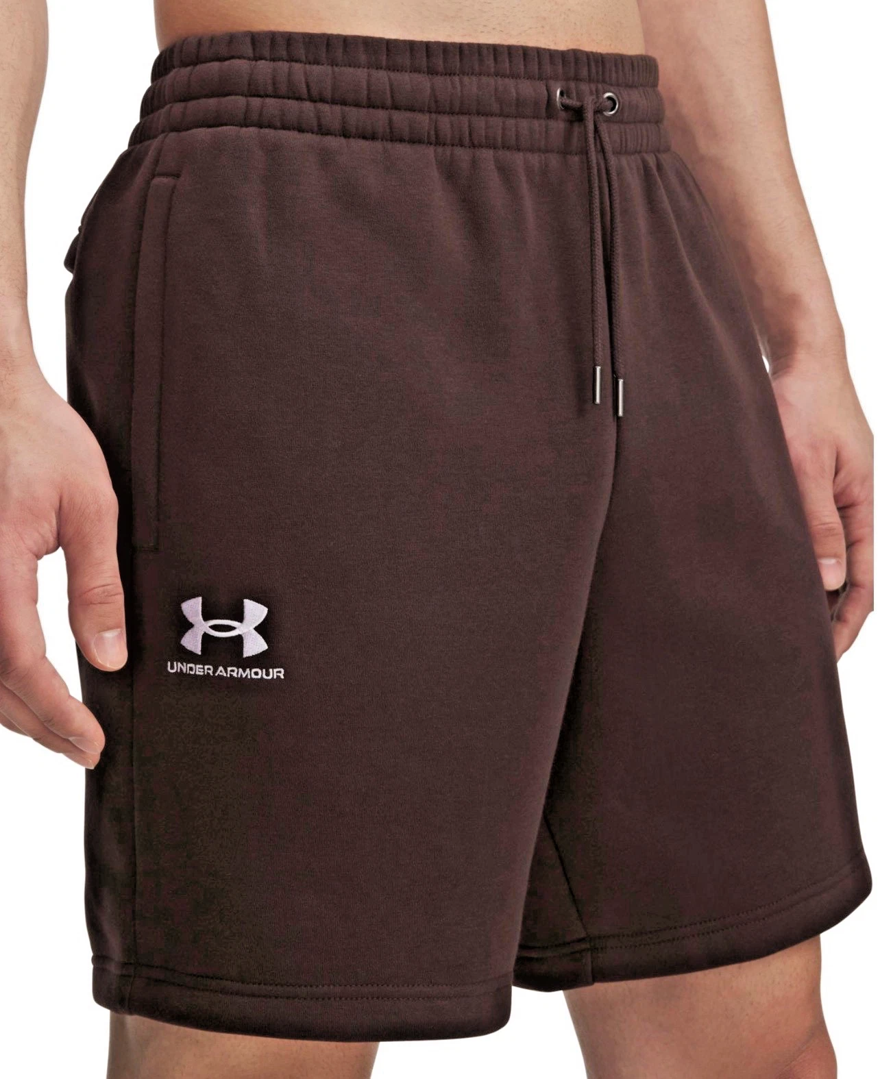 Under Armour Mens XXL Icon Fleece Shorts Brown Loose Fit Athletic Pocket $50