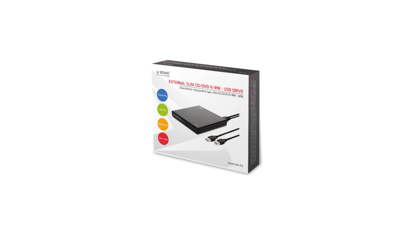 Savio Nero Ak-43 (Masterizzatore Cd, Masterizzatore Dvd, Unità Cd, Unità Dvd), Unità Disco Ottico, - Immagine 2