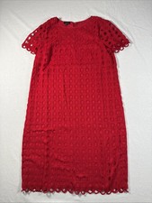 Talbot's Red Size 4 Cotton Blend Short Sleeve Dress