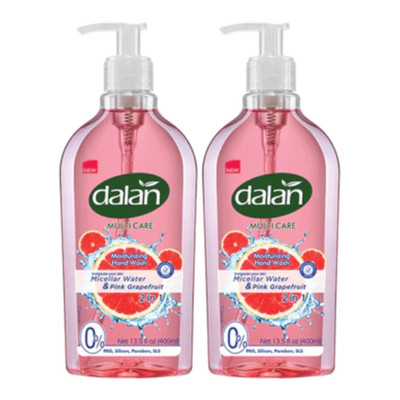 Dalan 2-in-1 Hand Wash Micellar Water & Pink Grapefruit, 13.5oz. (Pack of 2)