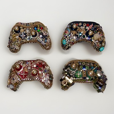  Jeweled Bedazzled Xbox Controller Functional Video Game Art Decor Collectible 