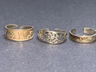 STERLING SILVER Ring Lot 925 HH9 Toe Rings Galaxy Waves Vintage Beach Ornate