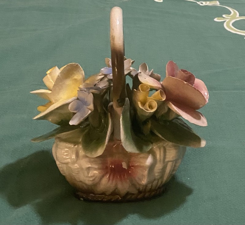 Vintage capodimonte flower basket