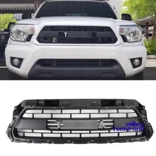 Grille W/Letters For Tacoma 2012 2013 2014 2015 Front Bumper Grill Matte Black