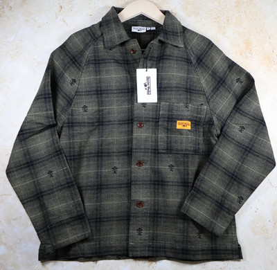 Service Works Distel karierte Front of House Jacke (oliv, M) neu mit Etikett