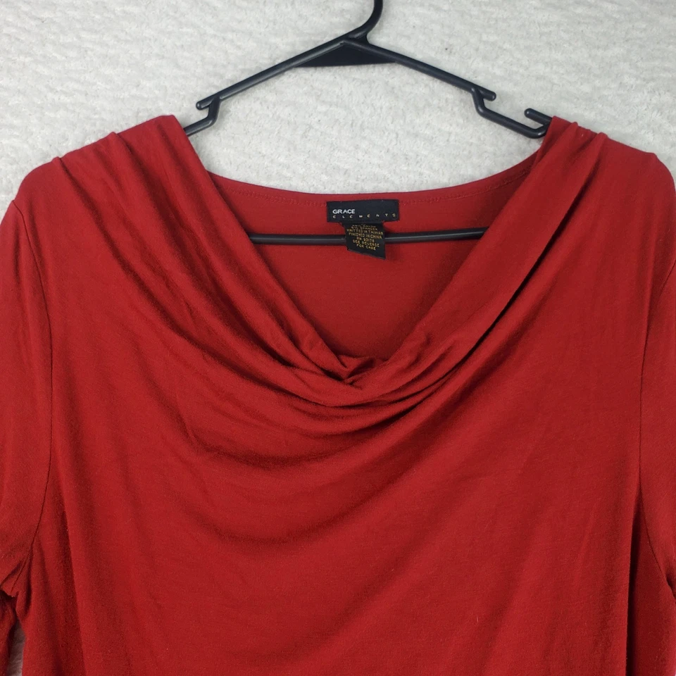 Top para mujer Y2K mediano rojo capucha cuello elástico caprichoso silueta elegante preppy Foto 2 de 4