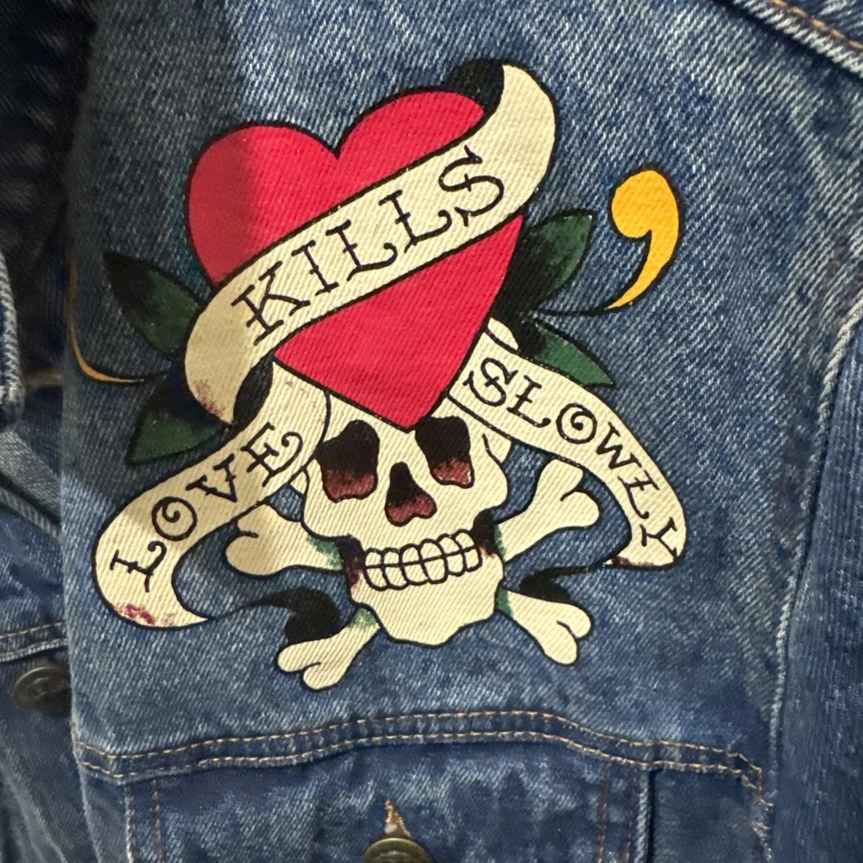 Новый! Ed Hardy Jean куртка размер большой - Изображение 2 из 4