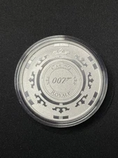 JAMES BOND CASINO ROYALE CASINO CHIP 2023 TUVALU 1oz SILVER Coin in Capsule