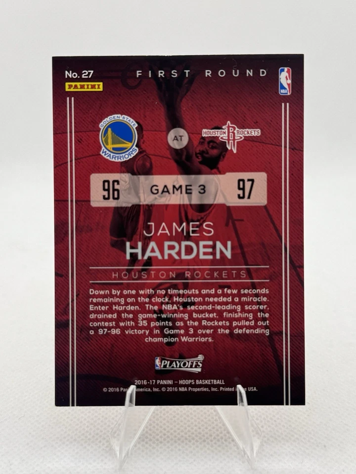 JAMES HARDEN 2016-17 PANINI HOOPS ROAD TO THE FINALS CARD #27 #’d 0760/2016 - Image 4 of 4