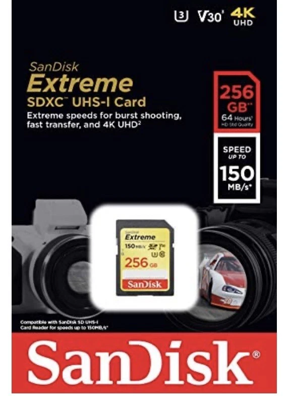 Genuine SanDisk 256GB Extreme PRO SDXC UHS-I V30 4K Class 10 - Image 2 of 3