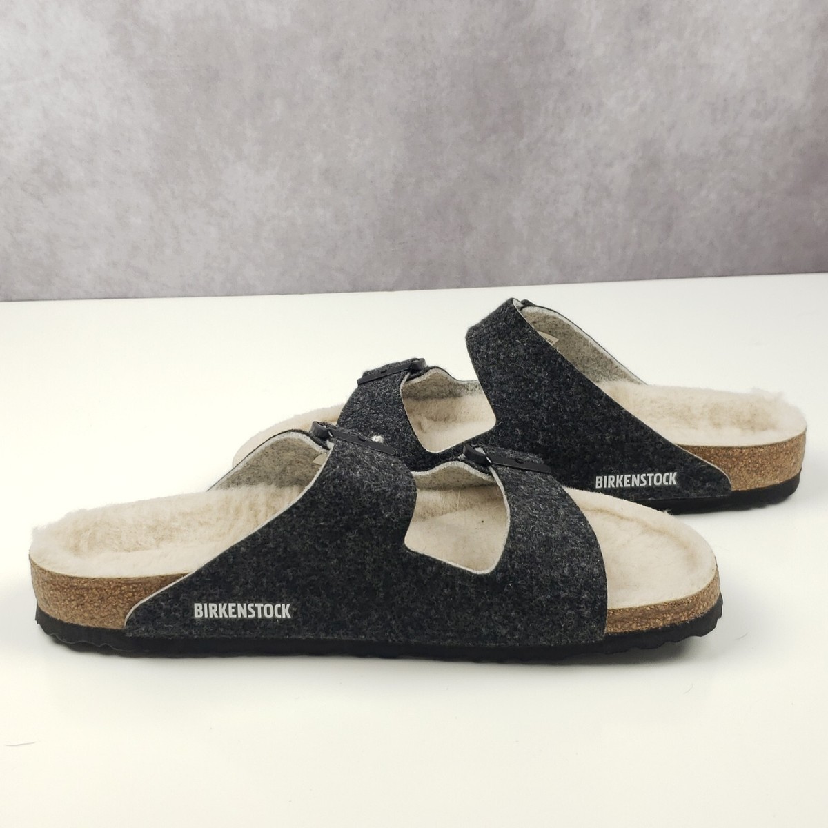 Birkenstock Arizona Rivet Wool Felt Doubleface Gray Sandals  display picture 2