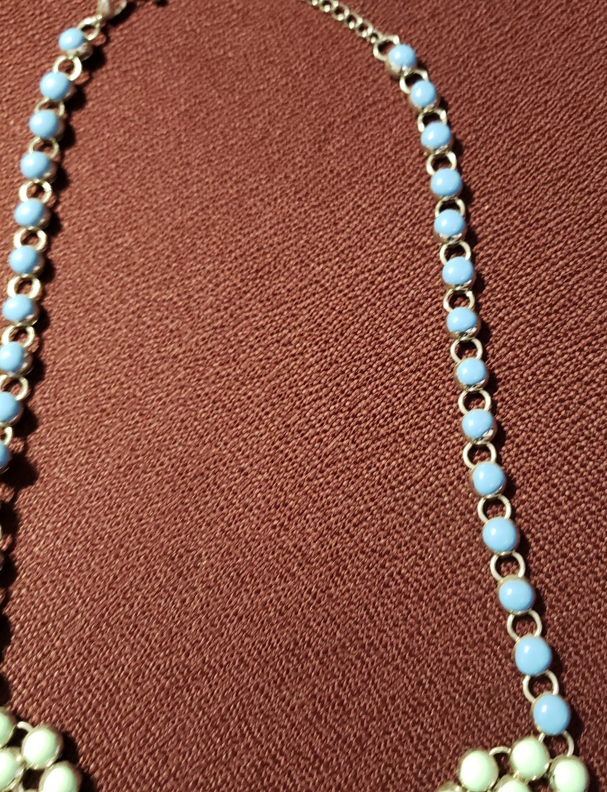 Blue Green Boho Statement Necklace Easter Gift Mo… - image 3