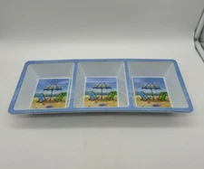 Melamine Ware Beach Umbrella Divided Serving Tray 14.25" x 6"