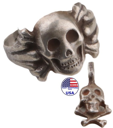 Ring 830S Silber WW1 WWI WW2 WWII Totenkopf Knochen 800 Anhänger Todeskopf Gothic Skel