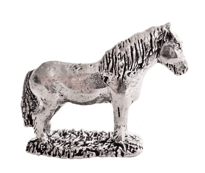 Shetland Pony massives Zinn Ornament - handgefertigt in Cornwall