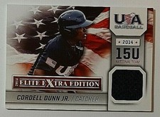 2014 Panini Elite Extra Edition USA Baseball Relics 19 Cordell Dunn Jr Rc Jersey