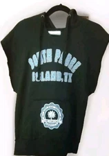 Adult South Padre Island, TX Hoodie Sleeveless Sweatshirt Pullover Sz S Black