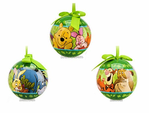 2013 DISNEY STORE Winnie-The-Pooh Friends BALL DECOUPAGE CHRISTMAS ORNAMENT NWT - Picture 2 of 2